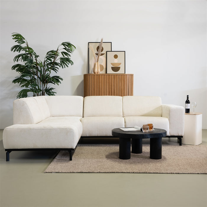 Giga Meubel - Hoekbank Beige - 3-Zits Links - 256x188x77cm - Monza