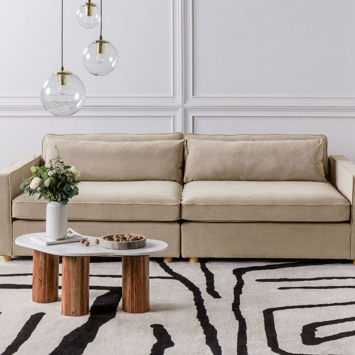 Beliani - VINSTRA - Driezitsbank - Taupe - Polyester