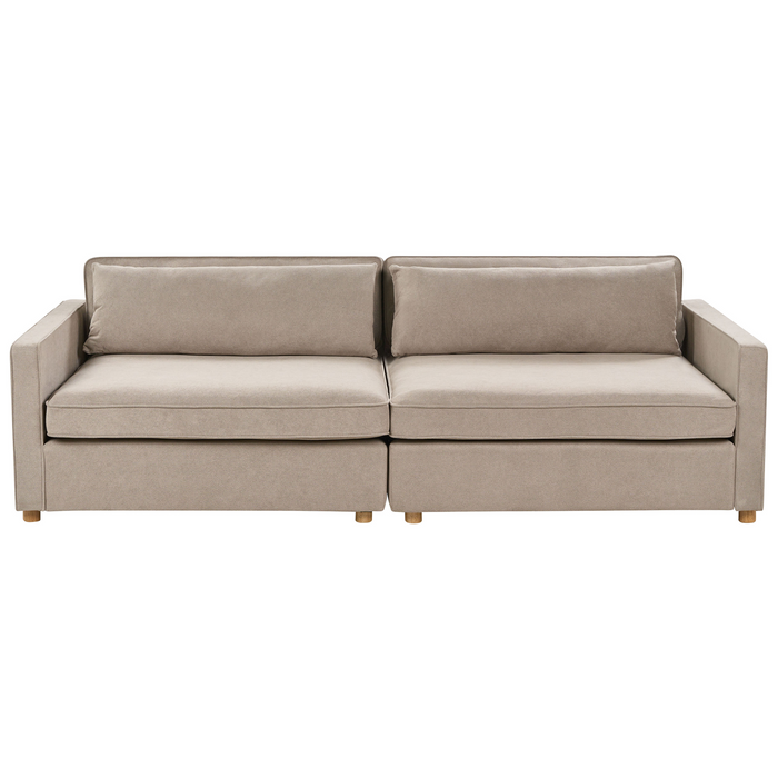 Beliani - VINSTRA - Driezitsbank - Taupe - Polyester