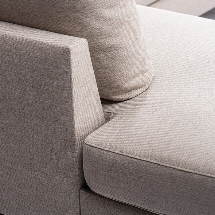 Giga Meubel - Hoekbank Stof - Beige|Zwart - 3-Zits Links 278cm - Inari