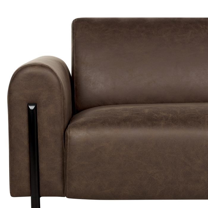 Beliani - ASKIM - Driezitsbank - Donkerbruin - Polyester