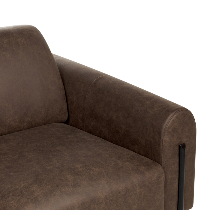 Beliani - ASKIM - Driezitsbank - Donkerbruin - Polyester