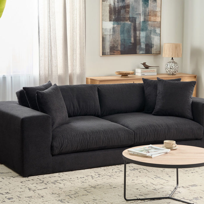 Beliani - GLORVIKA II - Driezitsbank - Zwart - Polyester