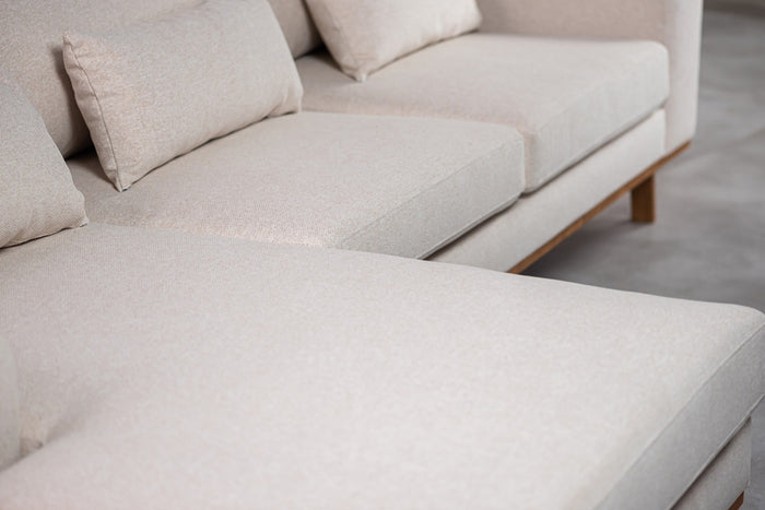 Giga Meubel - Hoekbank Stof - Beige - 3-Zits Links - Grande