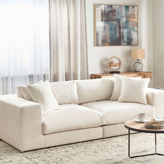 Beliani - GLORVIKA II - Driezitsbank - Gebroken wit - Polyester