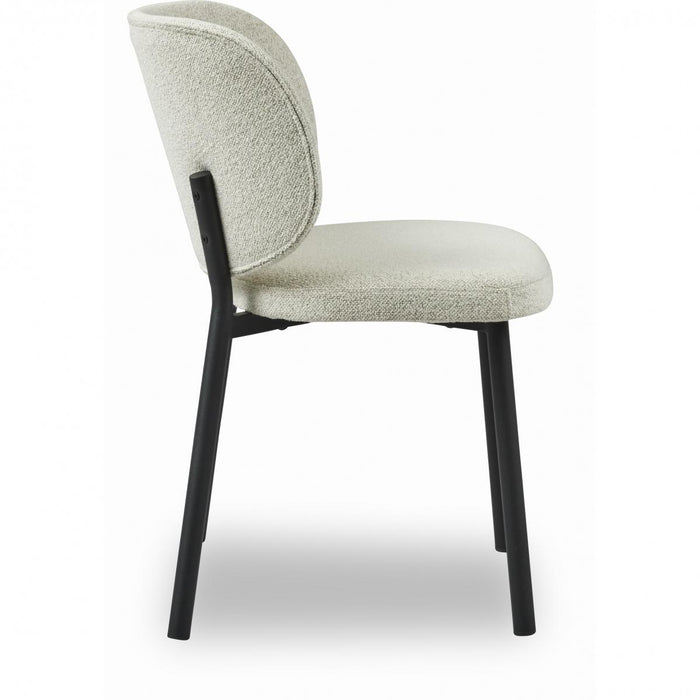 Nordic Home Milly eetkamerstoel bouclé - wit