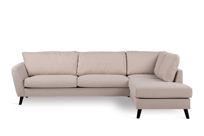 Giga Meubel - Hoekbank Stof - Beige|Zwart - 3-Zits Rechts 278cm - Inari