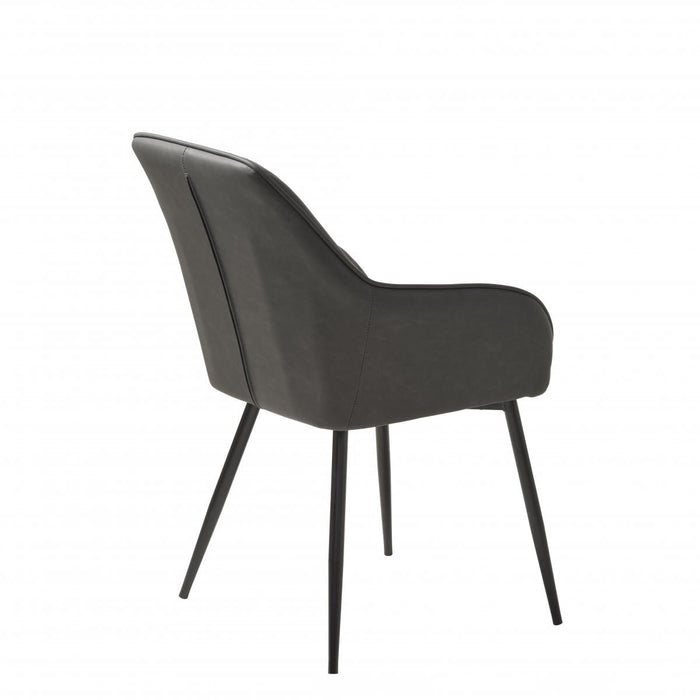 Nordic Home Kjell armstoel - pu leer - donkergrijs