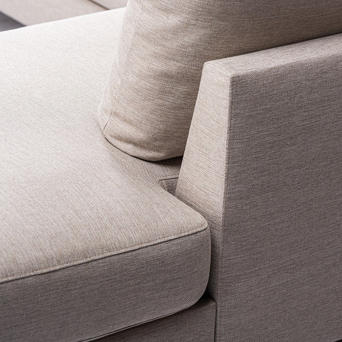 Giga Meubel - Hoekbank Stof - Beige|Eikenhout - 3-Zits Rechts - Inari