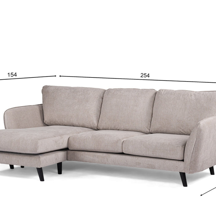 Giga Meubel - Chaise Longue Bank - Beige - 3-Zits Rechts - Orinoco