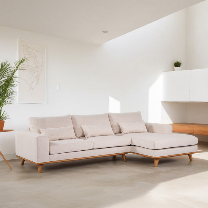 Giga Meubel - Hoekbank Stof - Beige - 3-Zits Rechts - Grande