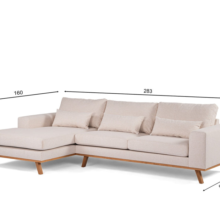 Giga Meubel - Hoekbank Stof - Beige - 3-Zits Rechts - Grande