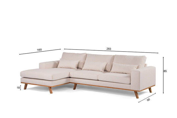 Giga Meubel - Hoekbank Stof - Beige - 3-Zits Rechts - Grande