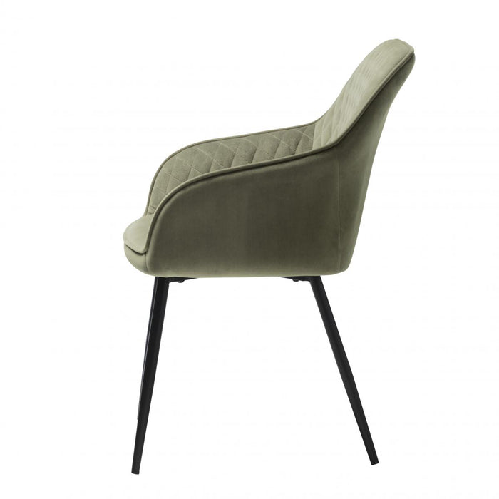 Nordic Home Bernt armstoel - velvet - olijfgroen