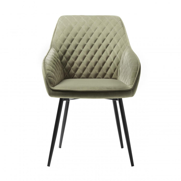 Nordic Home Bernt armstoel - velvet - olijfgroen