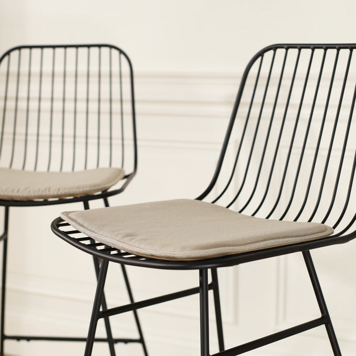 Nolon Pelle Metalen Barkruk Zwart - Met Zitkussen