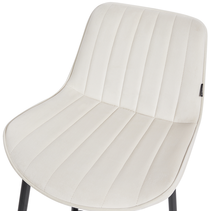 Beliani - DUBROVNIK - Barkruk set van 2 - Lichtbeige - Fluweel