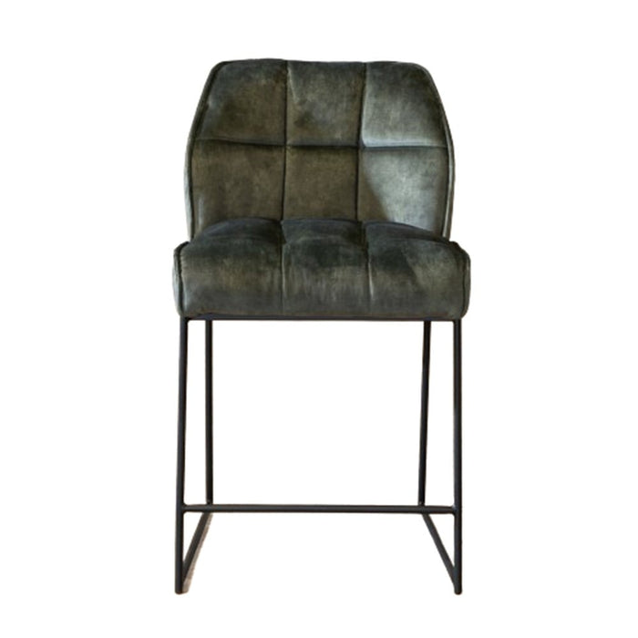 Bronx71 Velvet barkruk Janna groen 70 cm