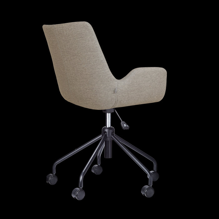 Nolon Nout-Eef Bureaustoel Warm Grijs - Armleuning - Zwart Onderstel
