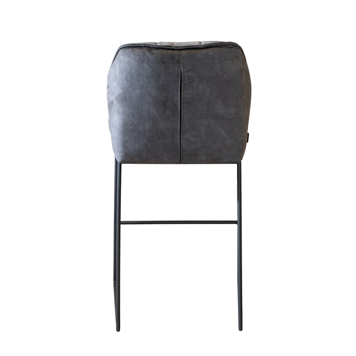 Bronx71 Velvet barkruk Janna antraciet 82 cm