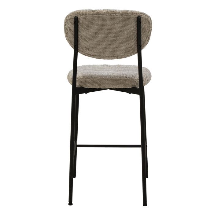 Giga Meubel - Barkruk Beige Stof - 44x50x105cm - Vajèn - Set van 2