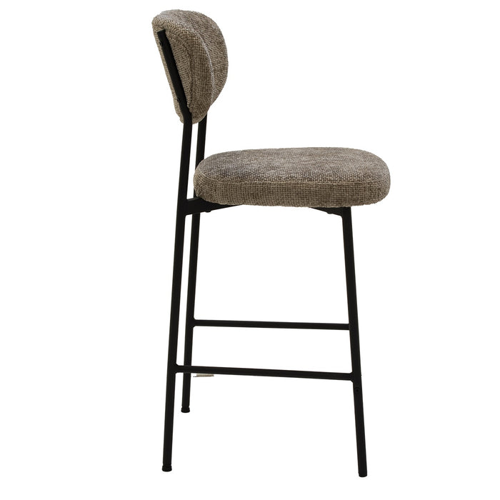 Giga Meubel - Barkruk Taupe Stof - 44x50x105cm - Vajèn - Set van 2