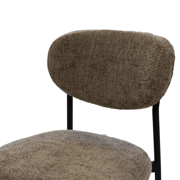 Giga Meubel - Barkruk Taupe Stof - 44x50x105cm - Vajèn - Set van 2