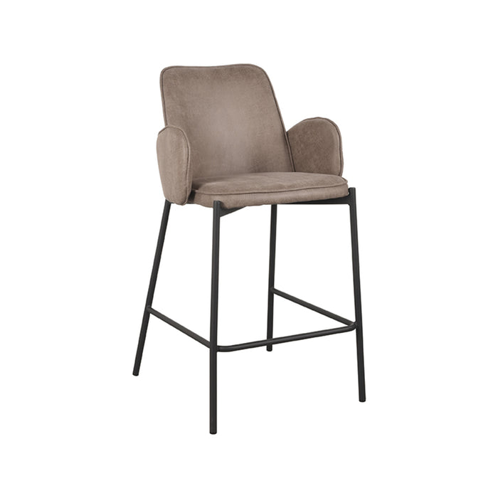 LABEL51 Barkruk Joni - Taupe - Microfiber - Zithoogte 65 cm