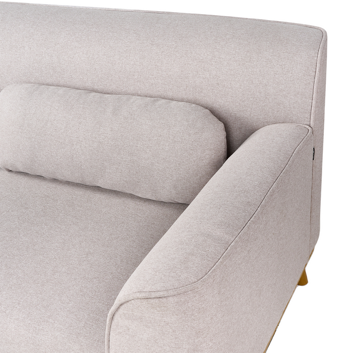 Beliani - SIMOS - Hoekbank - Lichtgrijs - Linkszijdig - Polyester