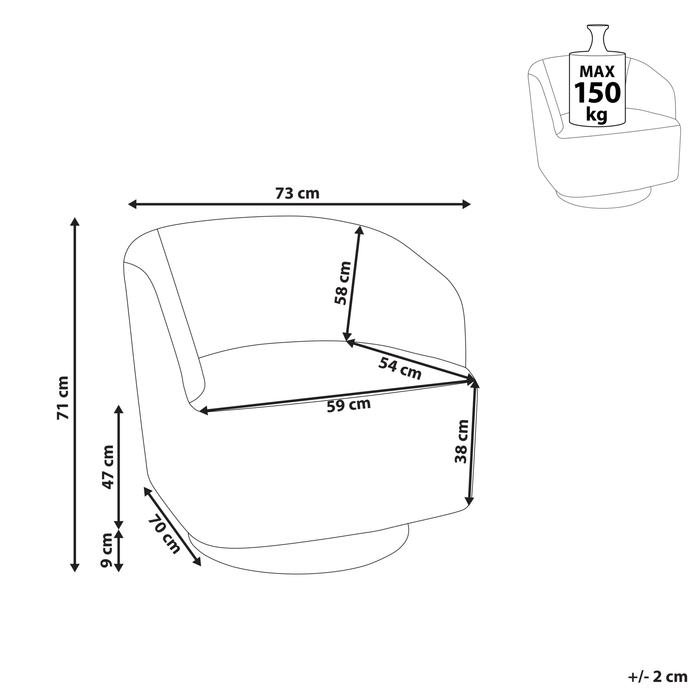 Beliani - LAVIK - Fauteuil - Wit - Polyester