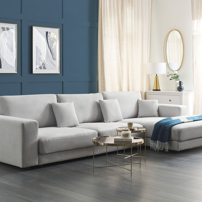 Beliani-LOFOTEN-Hoekbank 4-zits-Lichtgrijs-Linkszijdig-Polyester