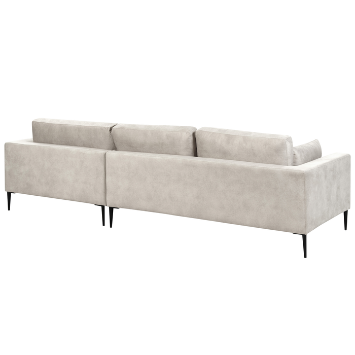 Beliani - FLAM - Hoekbank - Lichtgrijs - Linkszijdig - Fluweel