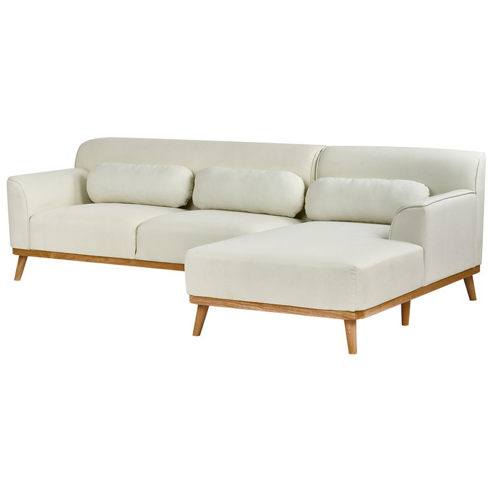 Beliani - SIMOS - Hoekbank - Gebroken wit - Linkszijdig - Polyester