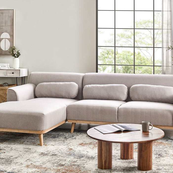 Beliani - SIMOS - Hoekbank - Lichtgrijs - Rechtszijdig - Polyester