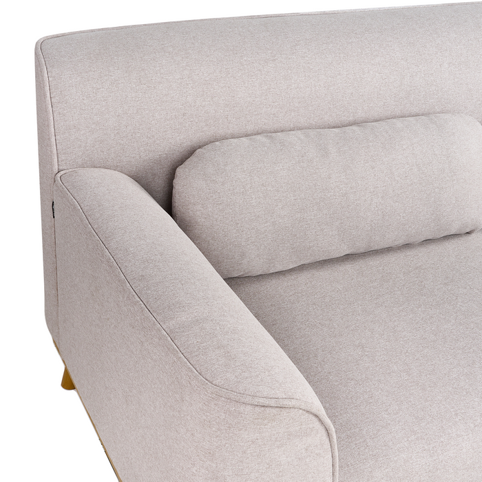 Beliani - SIMOS - Hoekbank - Lichtgrijs - Rechtszijdig - Polyester