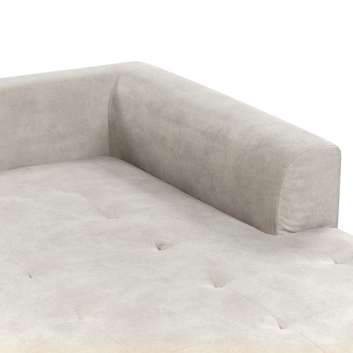 Beliani - FLAM - Hoekbank - Lichtgrijs - Linkszijdig - Fluweel