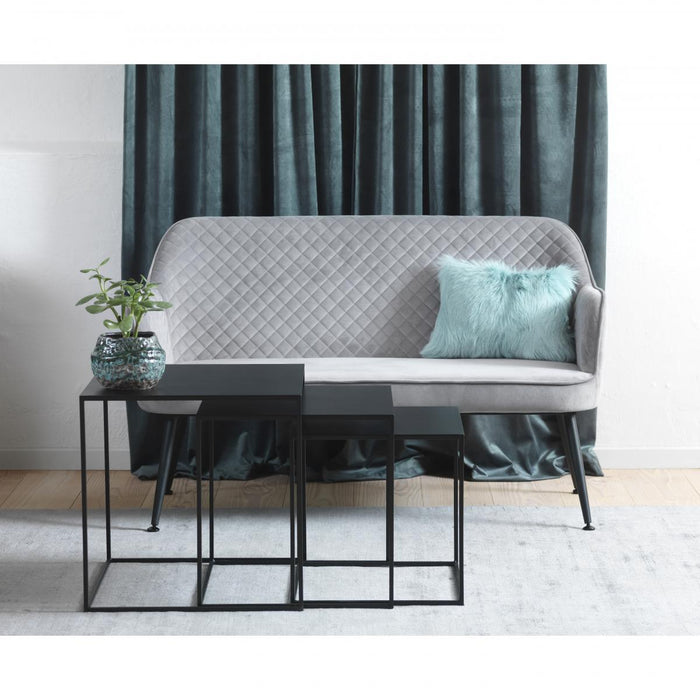 Nordic Home Viggo eetkamerbank - 129 cm - velvet - grijs