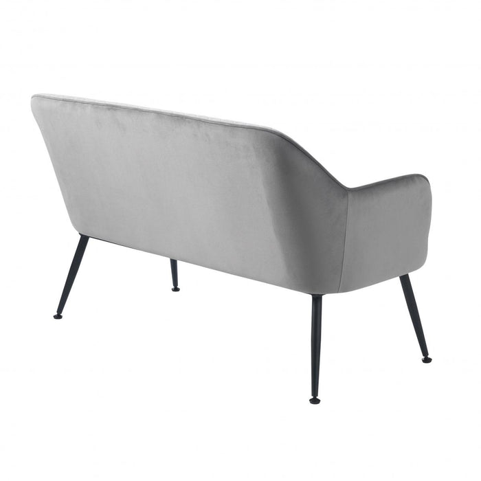 Nordic Home Viggo eetkamerbank - 129 cm - velvet - grijs