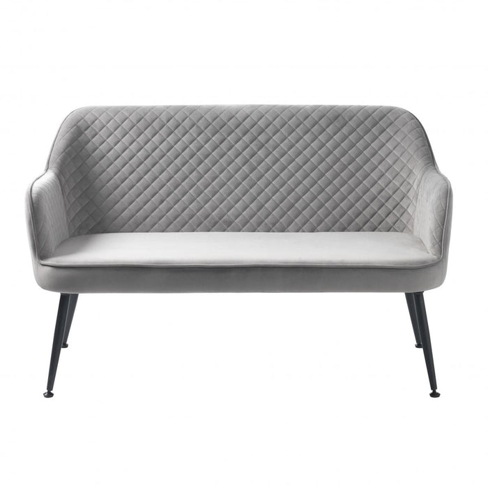 Nordic Home Viggo eetkamerbank - 129 cm - velvet - grijs