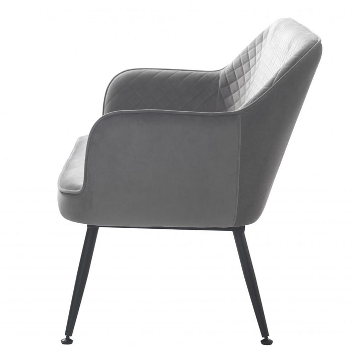 Nordic Home Viggo eetkamerbank - 129 cm - velvet - grijs