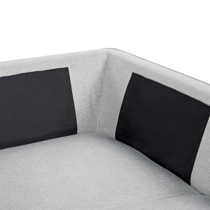 Beliani - ELGA - Hoekbank - Lichtgrijs - Rechtszijdig - Linnen