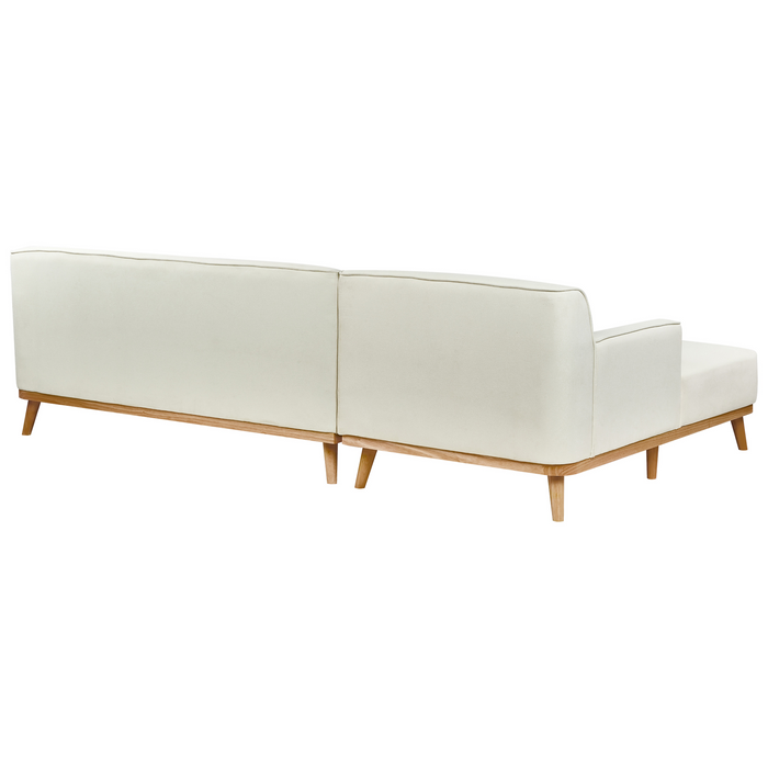 Beliani - SIMOS - Hoekbank - Gebroken wit - Rechtszijdig - Polyester