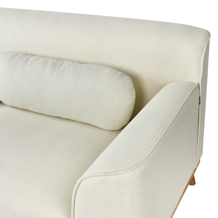 Beliani - SIMOS - Hoekbank - Gebroken wit - Rechtszijdig - Polyester