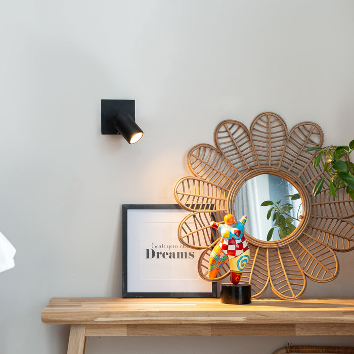 QAZQA Moderne badkamer spot zwart vierkant IP44 - Ducha