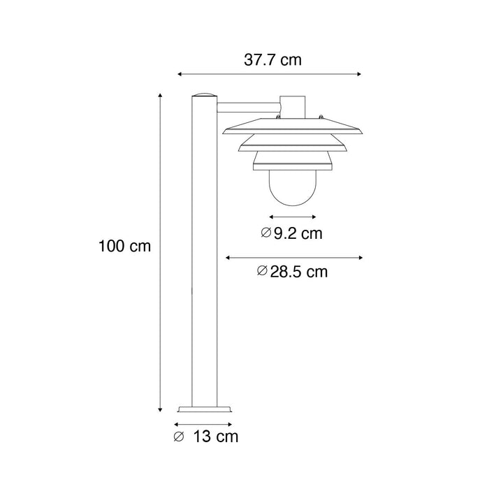 QAZQA Design buiten paaltje zwart 100 cm IP44 - Morty