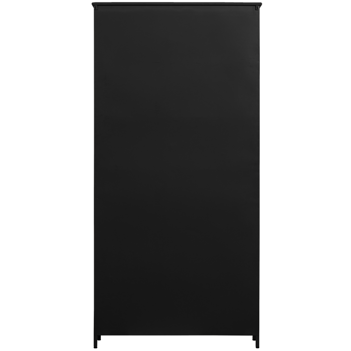 WOOOD 2-deurs vitrinekast XL Exhibit - Metaal - Zwart - 200x99x44 cm