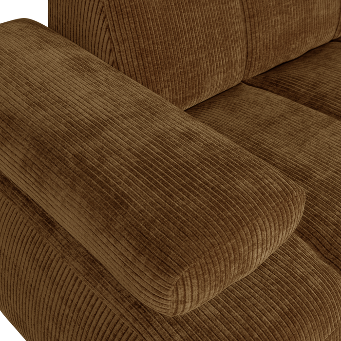 WOOOD Mojo 1,5-Zits Bank Met Arm Links - Ribstof - Geel - 74x160x97