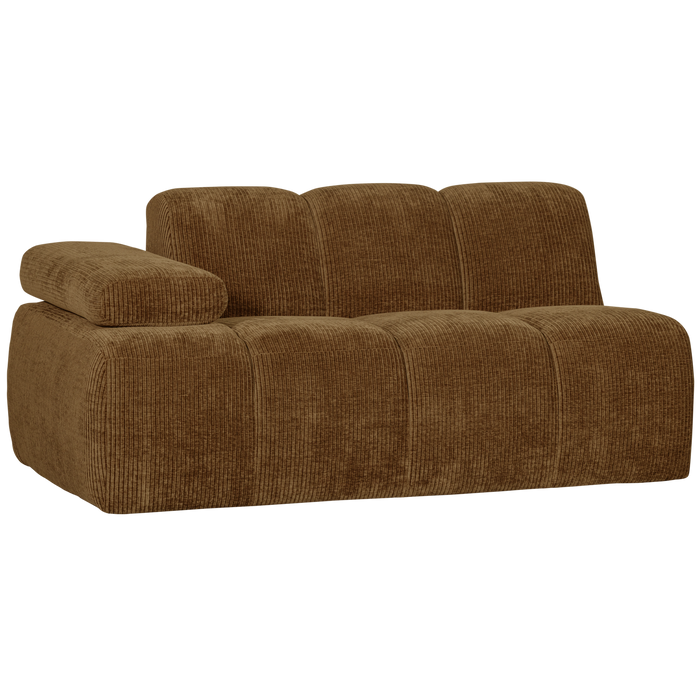 WOOOD Mojo 1,5-Zits Bank Met Arm Links - Ribstof - Geel - 74x160x97