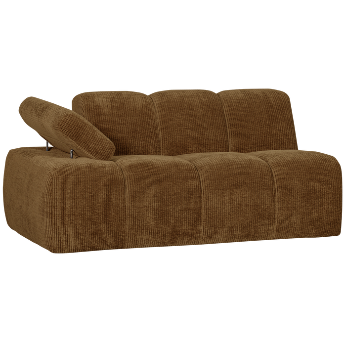 WOOOD Mojo 1,5-Zits Bank Met Arm Links - Ribstof - Geel - 74x160x97