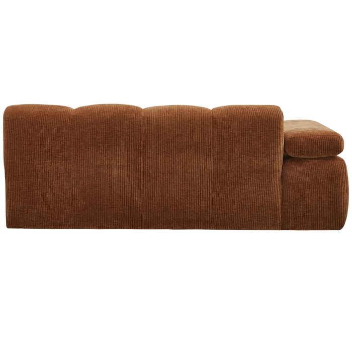 WOOOD Mojo 2-Zits Bank Met Arm Links - Ribstof - Roest Bruin